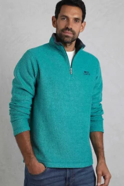 Weird Fish Fleece|Newark Eco 1/4 Zip Grid Fleece Viridis