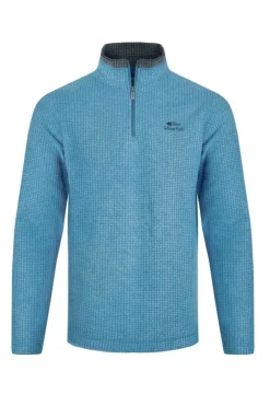 Weird Fish Fleece|Newark Eco 1/4 Zip Grid Fleece Sky Blue