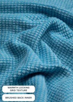 Weird Fish Fleece|Newark Eco 1/4 Zip Grid Fleece Sky Blue