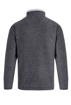 Weird Fish Fleece|Newark Eco 1/4 Zip Grid Fleece Washed Black