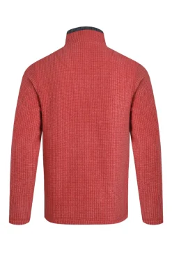 Weird Fish Fleece|Newark Eco 1/4 Zip Grid Fleece Barberry Red Marl