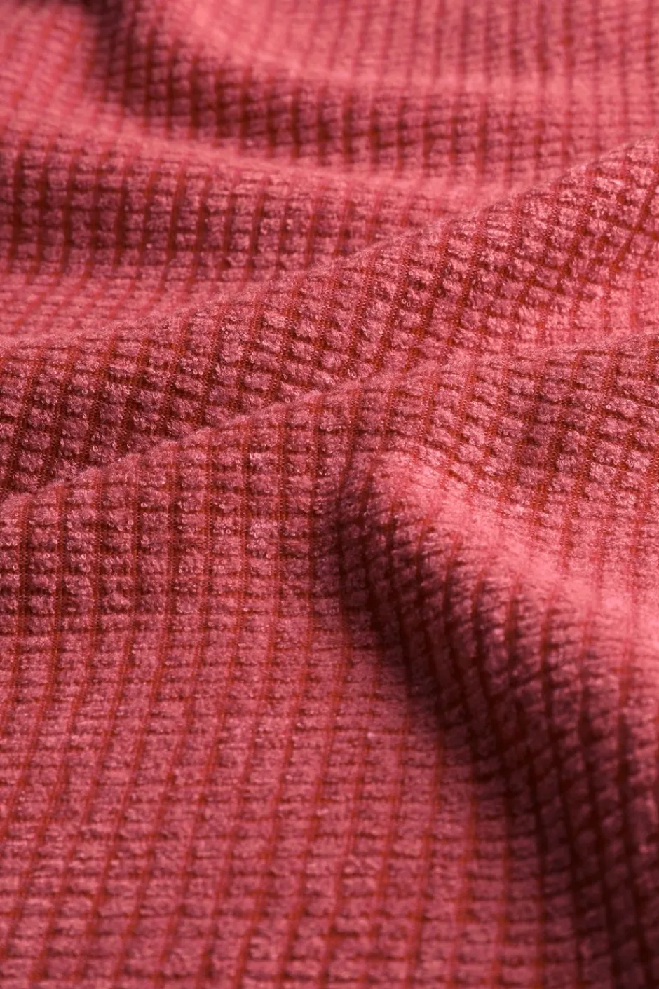 Weird Fish Fleece|Newark Eco 1/4 Zip Grid Fleece Barberry Red Marl