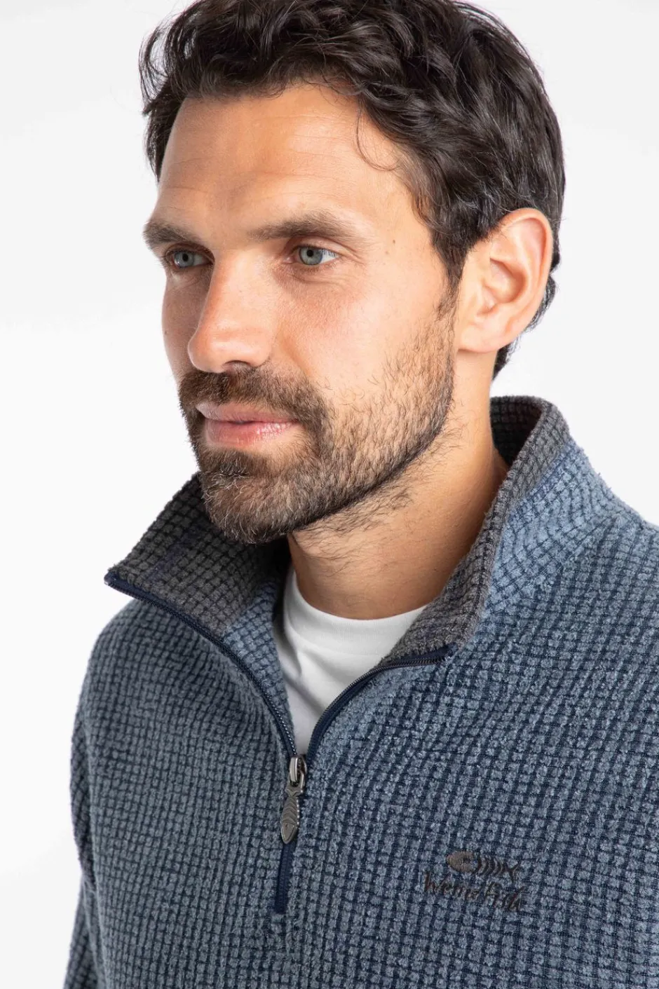 Weird Fish Fleece|Newark Eco 1/4 Zip Grid Fleece Navy