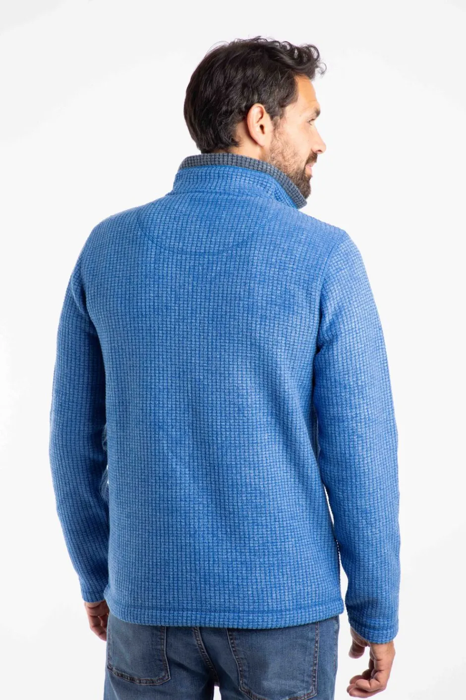 Weird Fish Fleece|Newark Eco 1/4 Zip Grid Fleece Blue