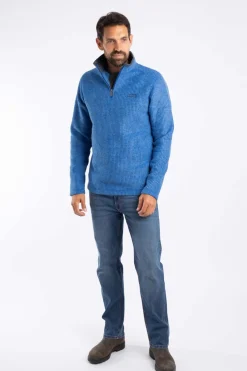 Weird Fish Fleece|Newark Eco 1/4 Zip Grid Fleece Blue