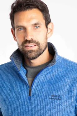 Weird Fish Fleece|Newark Eco 1/4 Zip Grid Fleece Blue