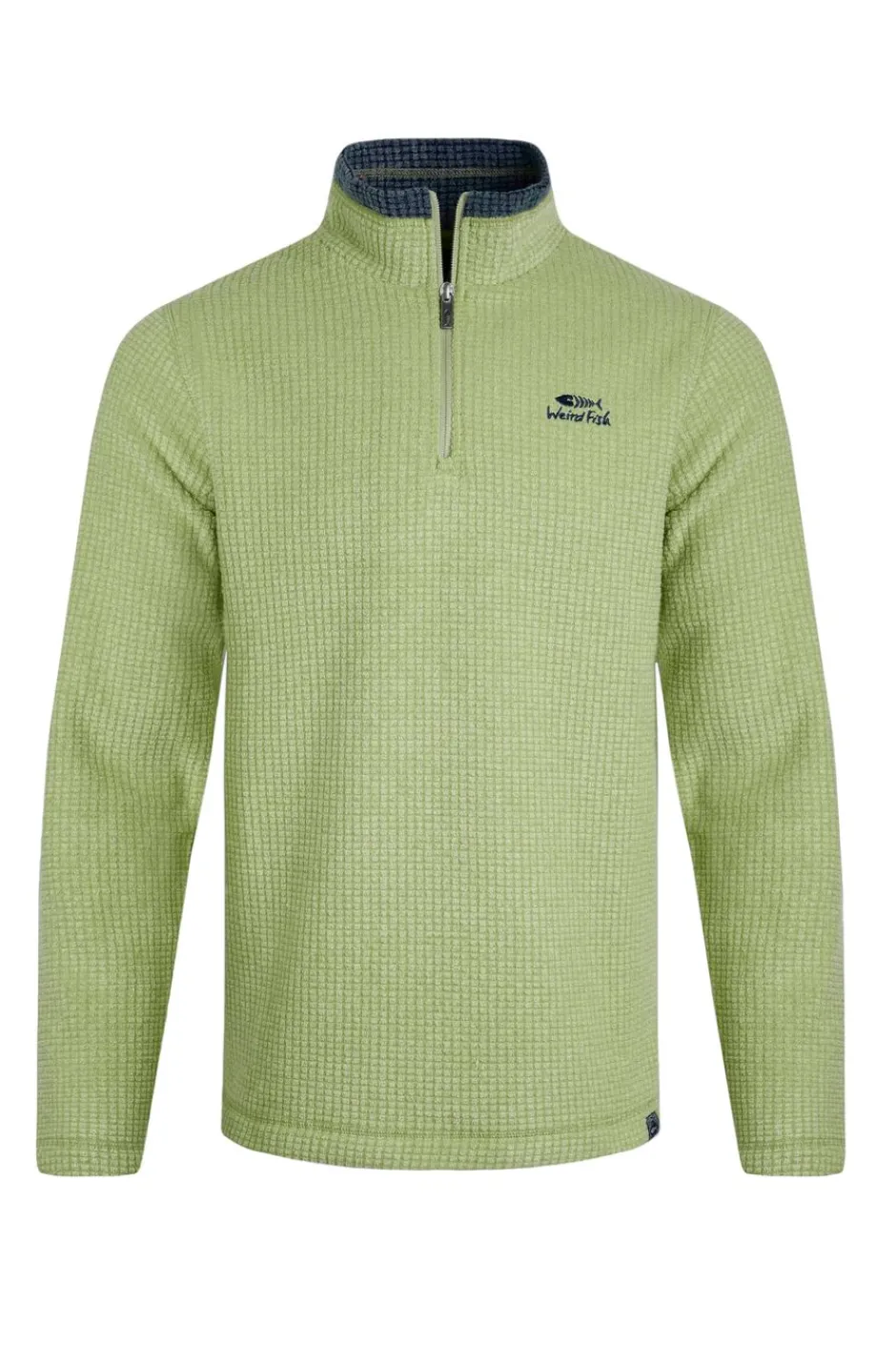 Weird Fish Fleece|Newark Eco 1/4 Zip Grid Fleece Tarragon