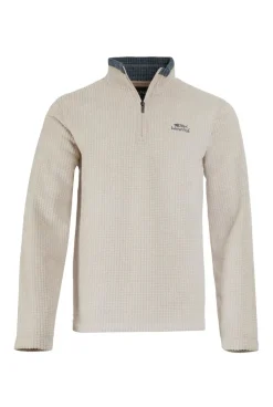 Weird Fish Fleece|Newark Eco 1/4 Zip Grid Fleece Ecru