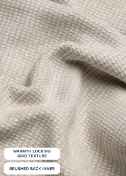 Weird Fish Fleece|Newark Eco 1/4 Zip Grid Fleece Ecru