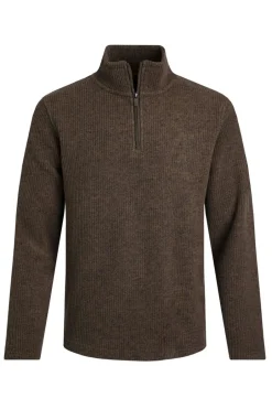 Weird Fish Fleece|Newport 1/4 Zip Rib Fleece Bronze