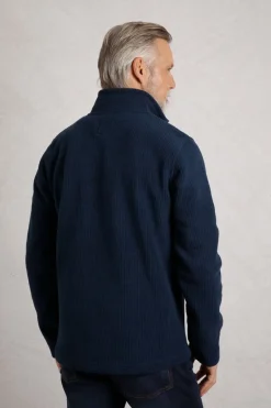 Weird Fish Fleece|Newport 1/4 Zip Rib Fleece Federal Blue