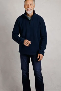 Weird Fish Fleece|Newport 1/4 Zip Rib Fleece Federal Blue