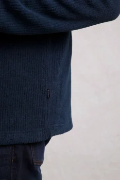 Weird Fish Fleece|Newport 1/4 Zip Rib Fleece Federal Blue