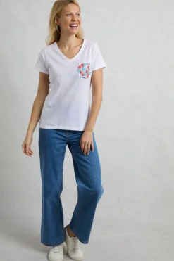 Weird Fish Tunics|Tops & T-Shirts|No Rain No Flowers Organic Cotton Slub Pocket T-Shirt White