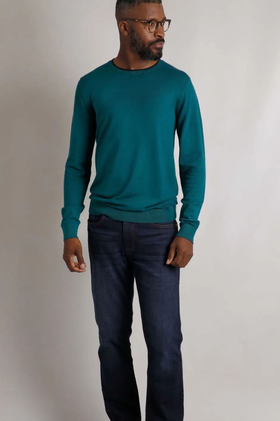 Weird Fish Jumpers & Knitwear|Noah Crew Neck Fine Knit Jumper Mineral Blue