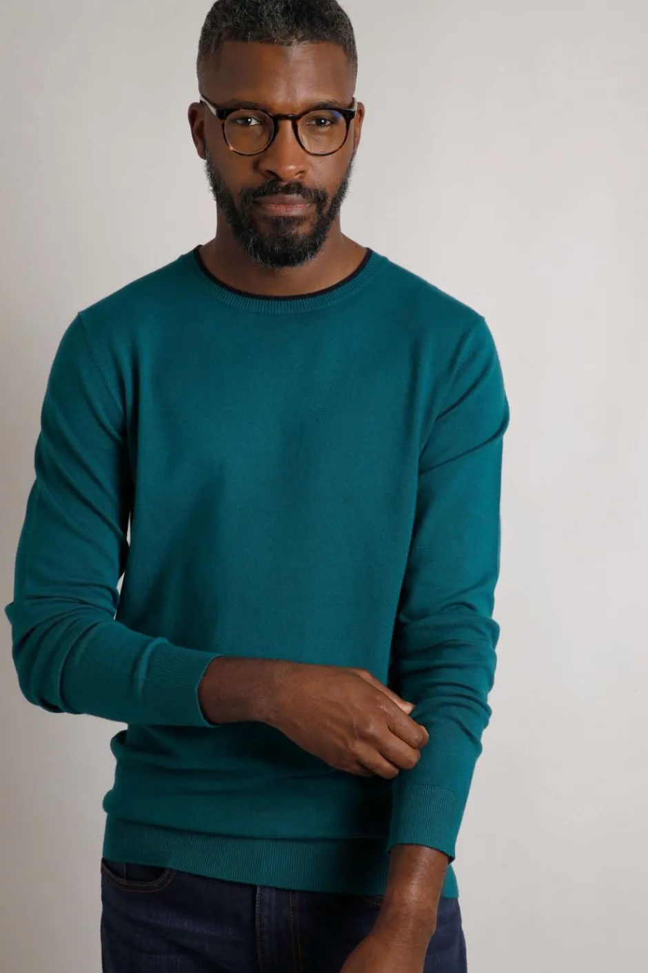 Weird Fish Jumpers & Knitwear|Noah Crew Neck Fine Knit Jumper Mineral Blue