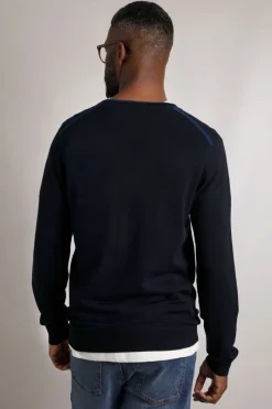 Weird Fish Jumpers & Knitwear|Noah Crew Neck Fine Knit Jumper Midnight