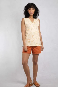 Weird Fish Tunics|Tops & T-Shirts|Nonno Organic Cotton Printed Jersey Vest Mustard