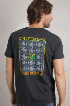 Weird Fish T-Shirts|Not Weird Back Print Artist T-Shirt Navy