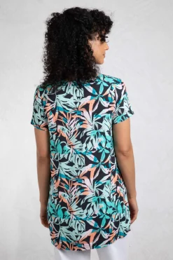 Weird Fish Tunics|Tops & T-Shirts|Nuri LivaEco™ Viscose Printed Tunic Aqua blue