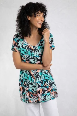 Weird Fish Tunics|Tops & T-Shirts|Nuri LivaEco™ Viscose Printed Tunic Aqua blue