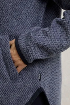 Weird Fish Fleece|Odina Eco 1/4 Zip Zig Zag Fleece Dark Blue