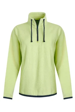 Weird Fish Fleece|Odina Eco 1/4 Zip Zig Zag Fleece Acid Lime