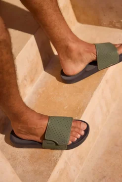 Weird Fish Flipflops And Footwear|Flipflops And Footwear|Oliver Pool Sliders Army Green