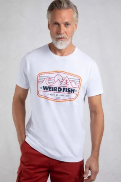 Weird Fish T-Shirts|Pacific Eco Front Print Graphic T-Shirt White