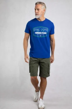 Weird Fish T-Shirts|Pacific Eco Front Print Graphic T-Shirt Cobalt Blue