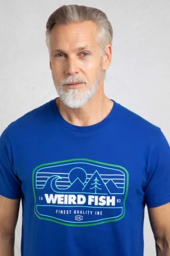 Weird Fish T-Shirts|Pacific Eco Front Print Graphic T-Shirt Cobalt Blue