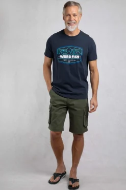 Weird Fish T-Shirts|Pacific Eco Front Print Graphic T-Shirt Navy