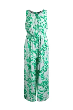 Weird Fish Dresses|Leggings|Padra Lenzing EcoVero™ Wide Leg Printed Jumpsuit Evergreen