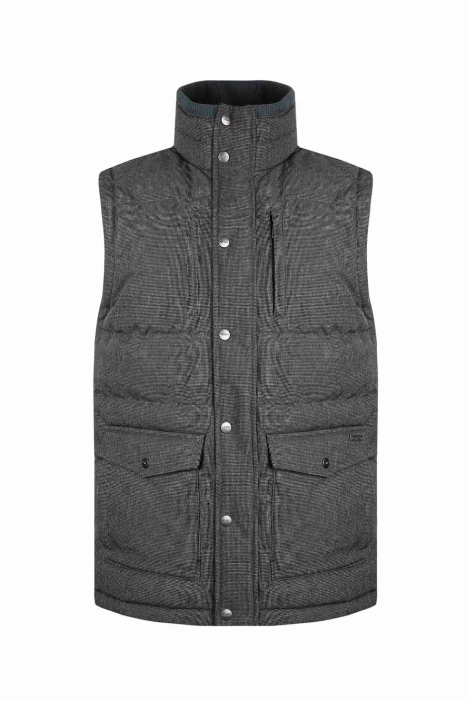 Weird Fish Coats, Jackets And Gilets|Padstow Houndstooth Puffer Gilet Anthracite