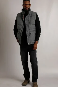 Weird Fish Coats, Jackets And Gilets|Padstow Houndstooth Puffer Gilet Anthracite