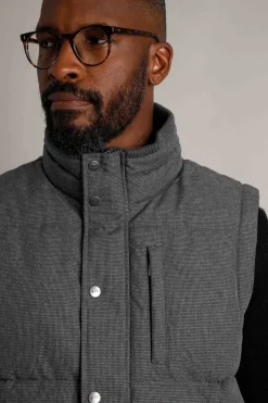 Weird Fish Coats, Jackets And Gilets|Padstow Houndstooth Puffer Gilet Anthracite