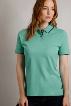 Weird Fish Tunics|Tops & T-Shirts|Pammie Organic Cotton Pique Polo Shirt Aqua Marine
