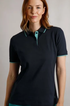 Weird Fish Tunics|Tops & T-Shirts|Pammie Organic Cotton Pique Polo Shirt Navy