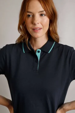 Weird Fish Tunics|Tops & T-Shirts|Pammie Organic Cotton Pique Polo Shirt Navy