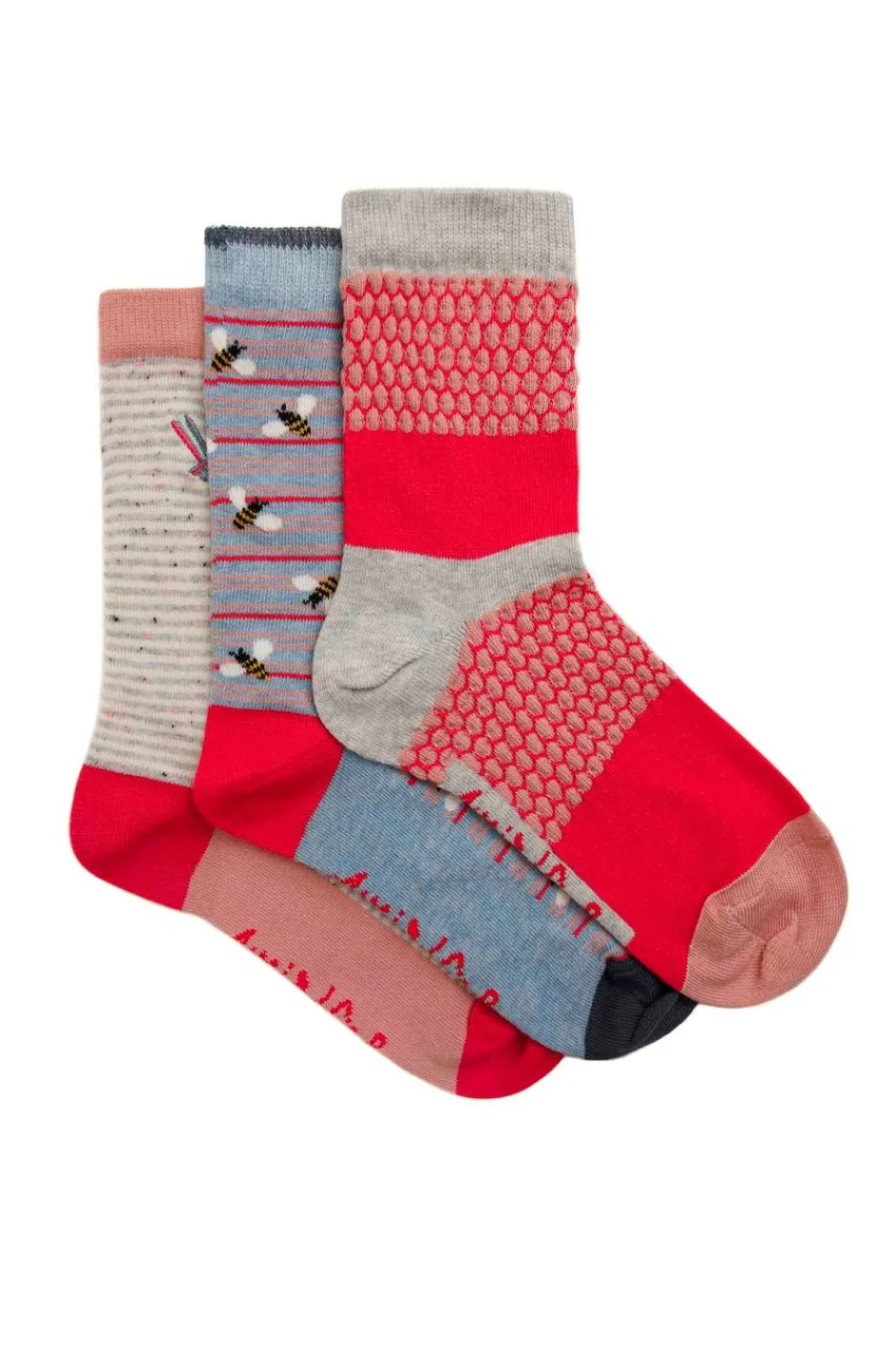 Weird Fish Socks & Tights|Socks & Tights|Parade Patterned Socks 3 Pack Rosewood