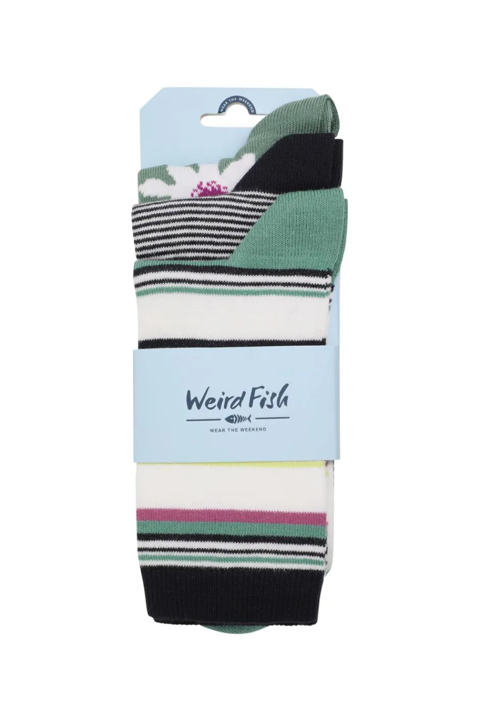 Weird Fish Socks & Tights|Socks & Tights|Parade Patterned Socks 3 Pack Navy