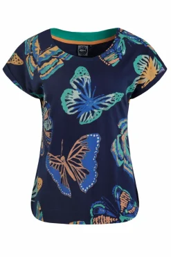 Weird Fish Tunics|Tops & T-Shirts|Paw Paw Organic Cotton Printed T-Shirt Dark Blue