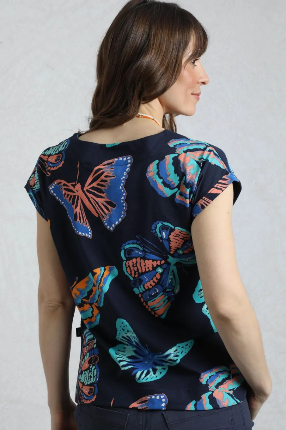 Weird Fish Tunics|Tops & T-Shirts|Paw Paw Organic Cotton Printed T-Shirt Dark Blue