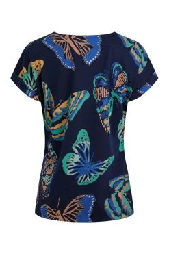 Weird Fish Tunics|Tops & T-Shirts|Paw Paw Organic Cotton Printed T-Shirt Dark Blue