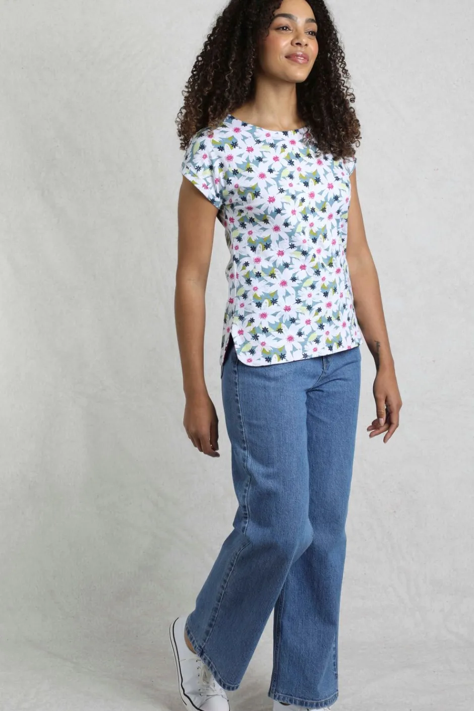 Weird Fish Tunics|Tops & T-Shirts|Paw Paw Organic Cotton Printed T-Shirt Washed Blue