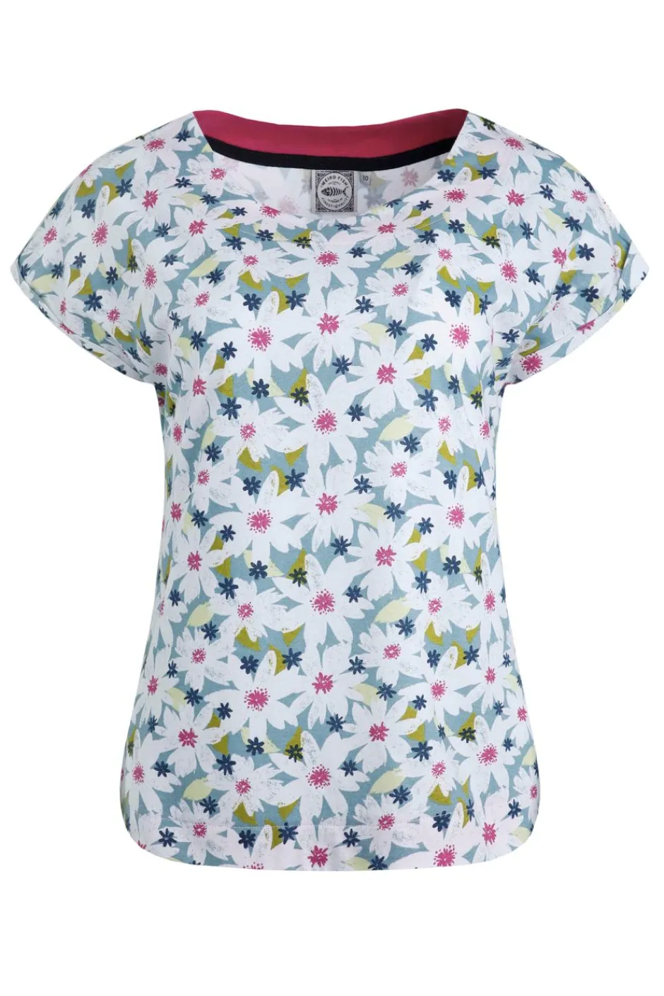 Weird Fish Tunics|Tops & T-Shirts|Paw Paw Organic Cotton Printed T-Shirt Washed Blue