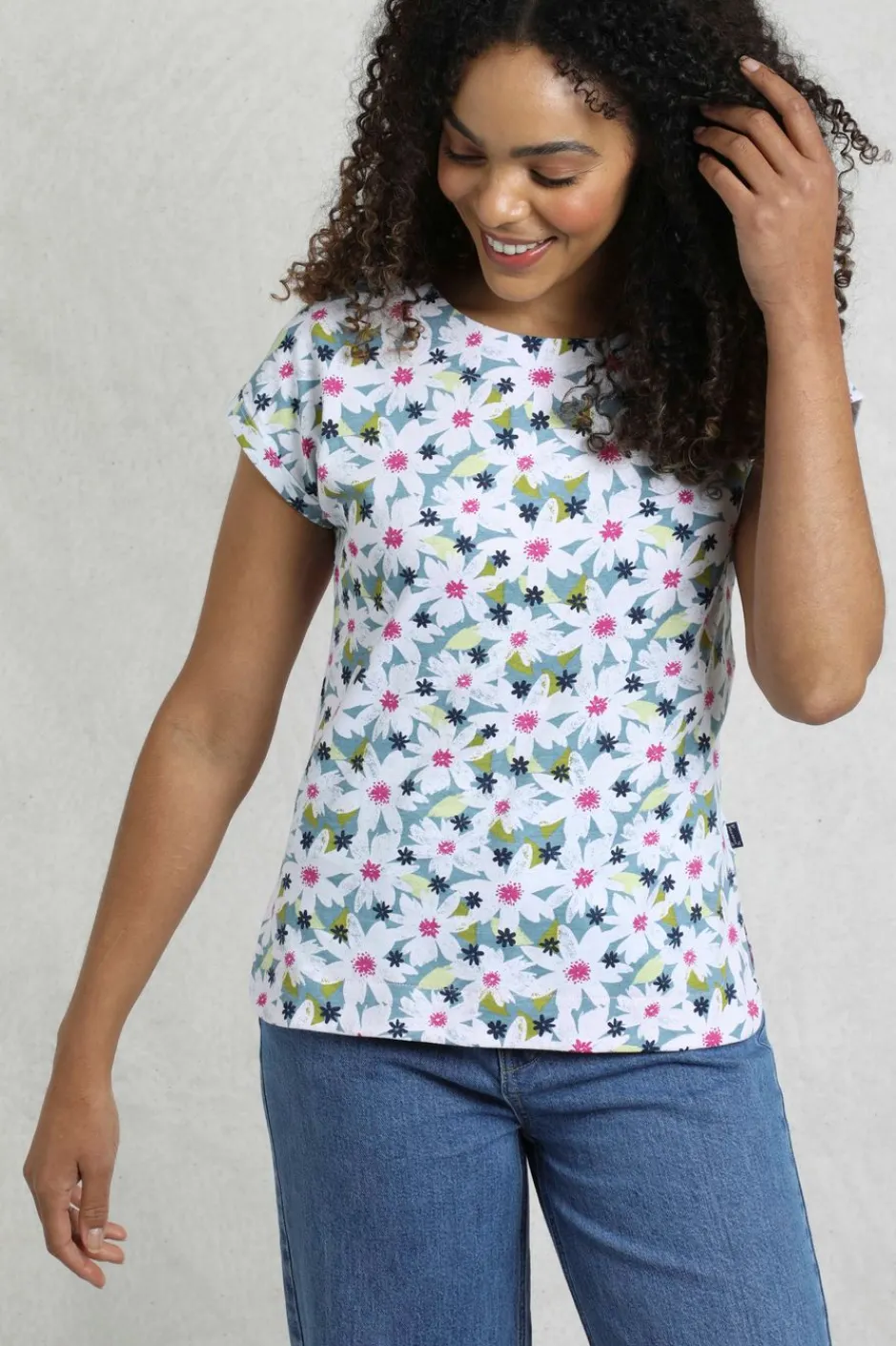 Weird Fish Tunics|Tops & T-Shirts|Paw Paw Organic Cotton Printed T-Shirt Washed Blue