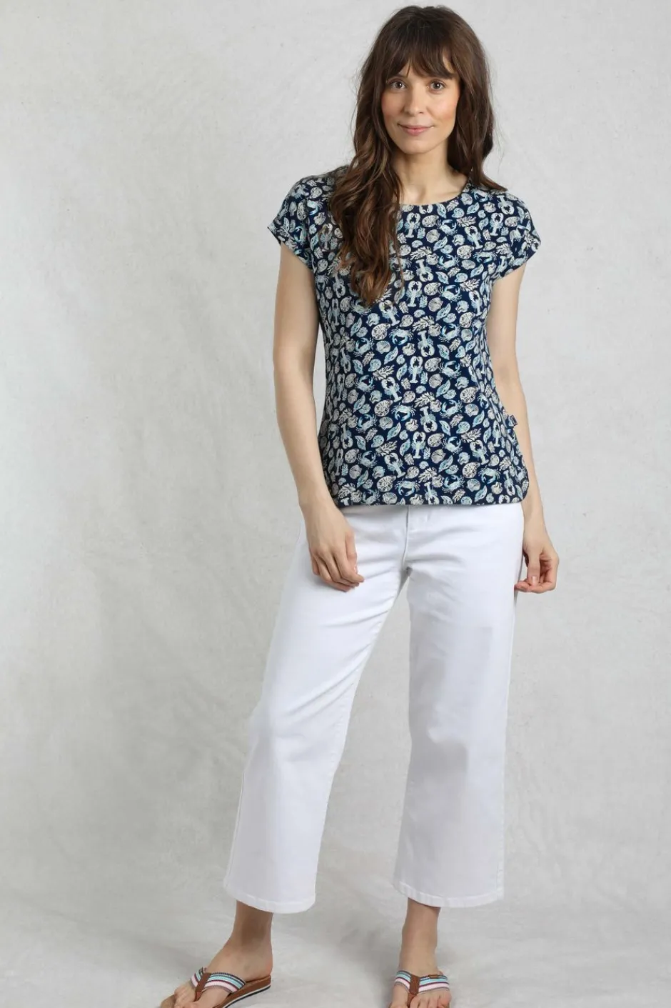 Weird Fish Tunics|Tops & T-Shirts|Paw Paw Organic Cotton Printed T-Shirt Ocean Blue