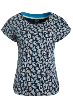Weird Fish Tunics|Tops & T-Shirts|Paw Paw Organic Cotton Printed T-Shirt Ocean Blue