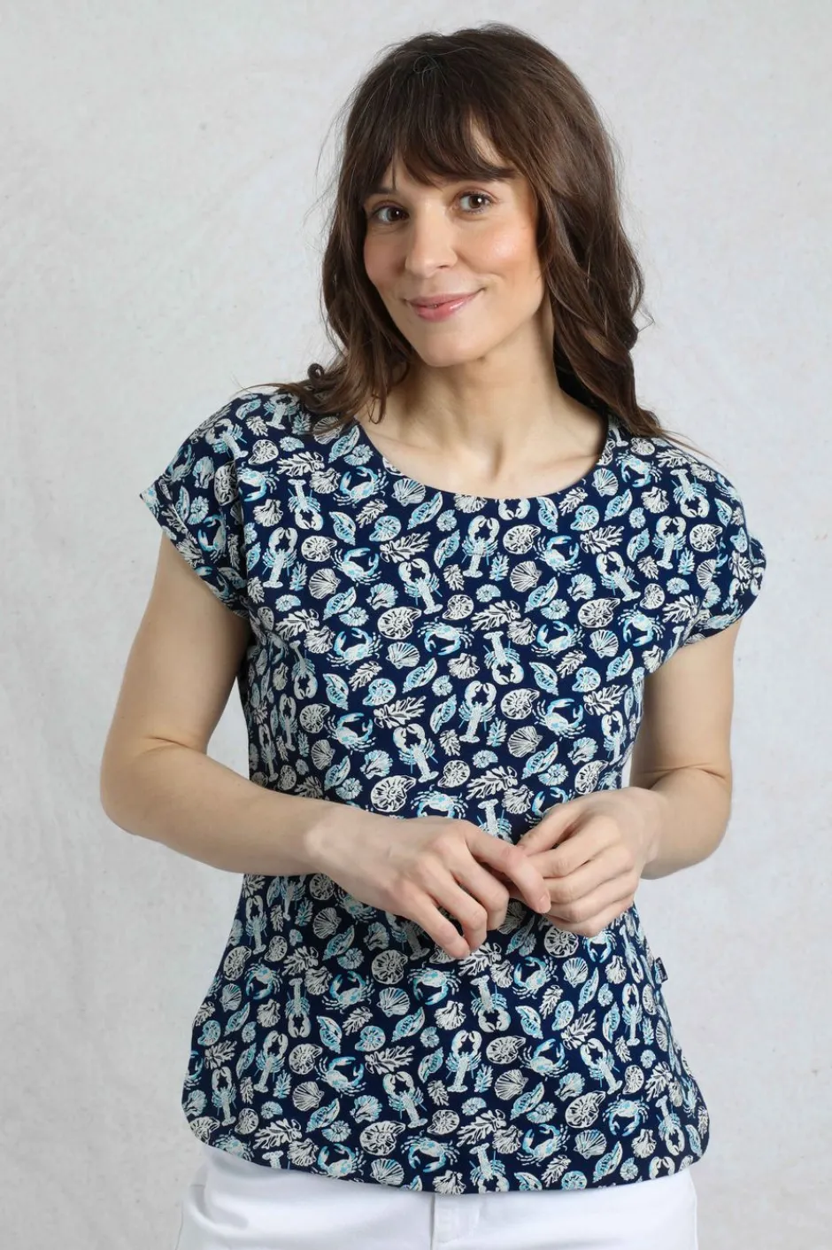 Weird Fish Tunics|Tops & T-Shirts|Paw Paw Organic Cotton Printed T-Shirt Ocean Blue